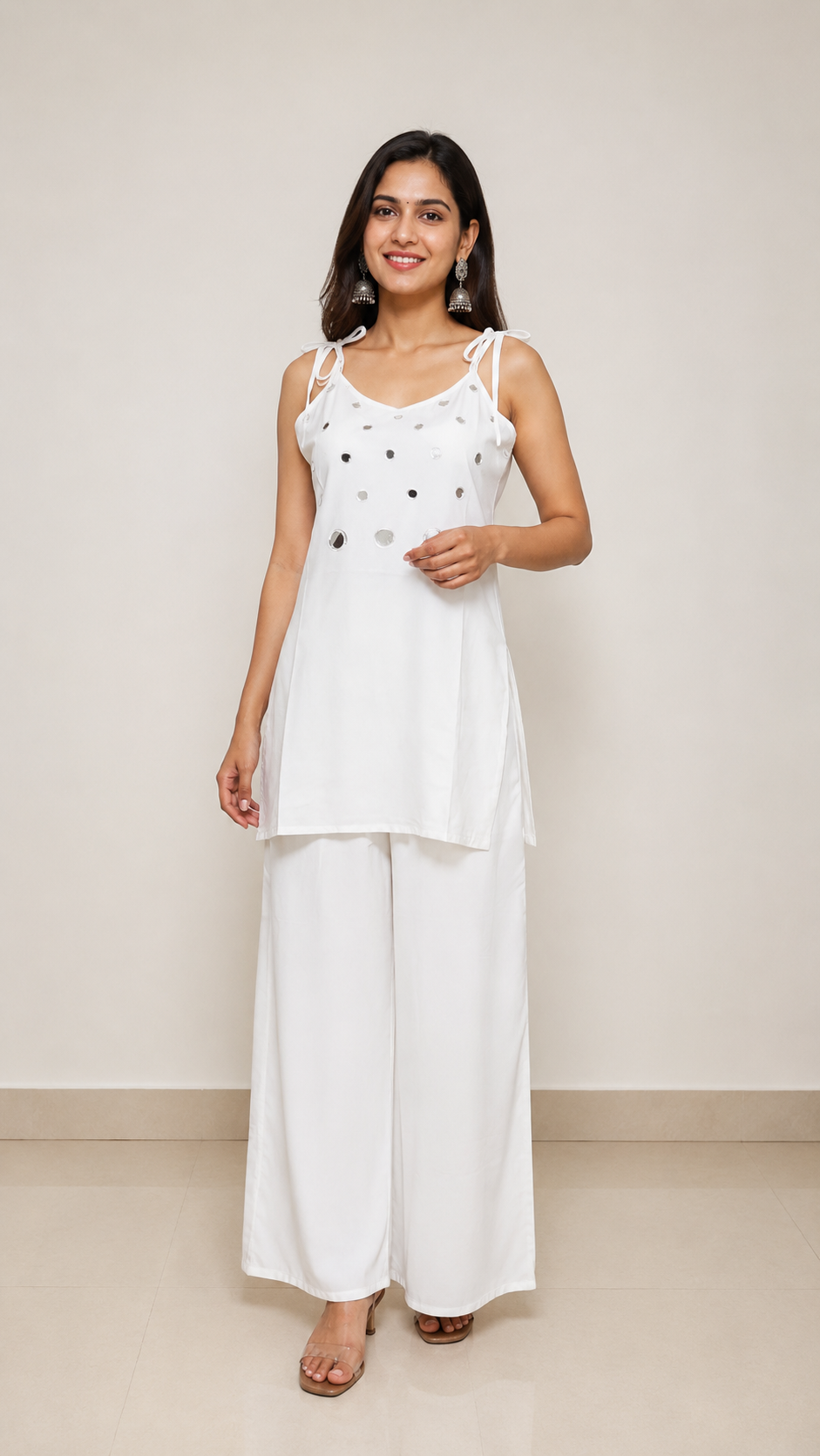 Vastraanii Women’s Green Embellished Tie-Strap Co-ord Set
