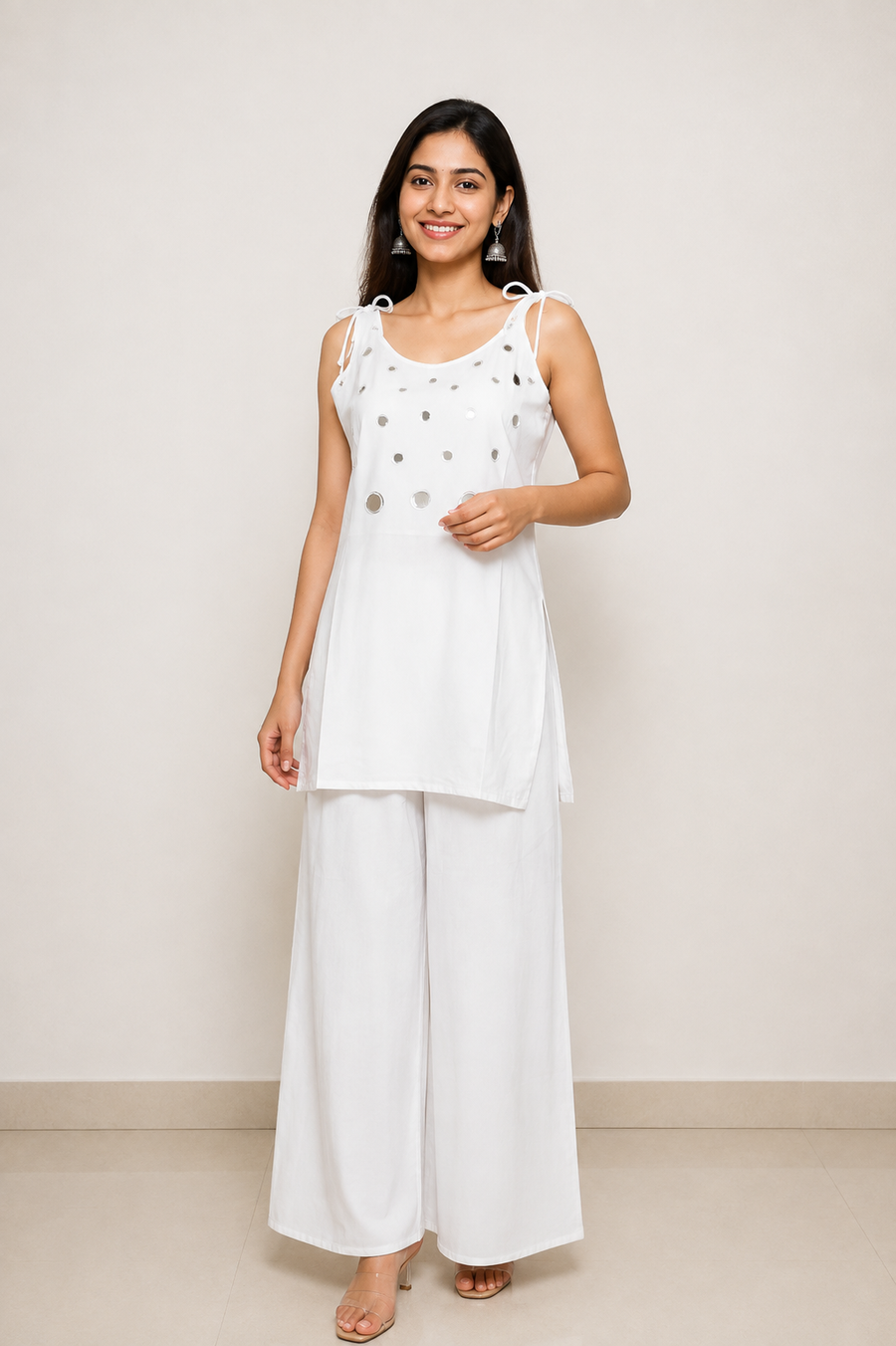Vastraanii Women’s Green Embellished Tie-Strap Co-ord Set