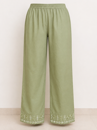 Vastraanii Women’s Olive Green Embroidered Co-Ord Set