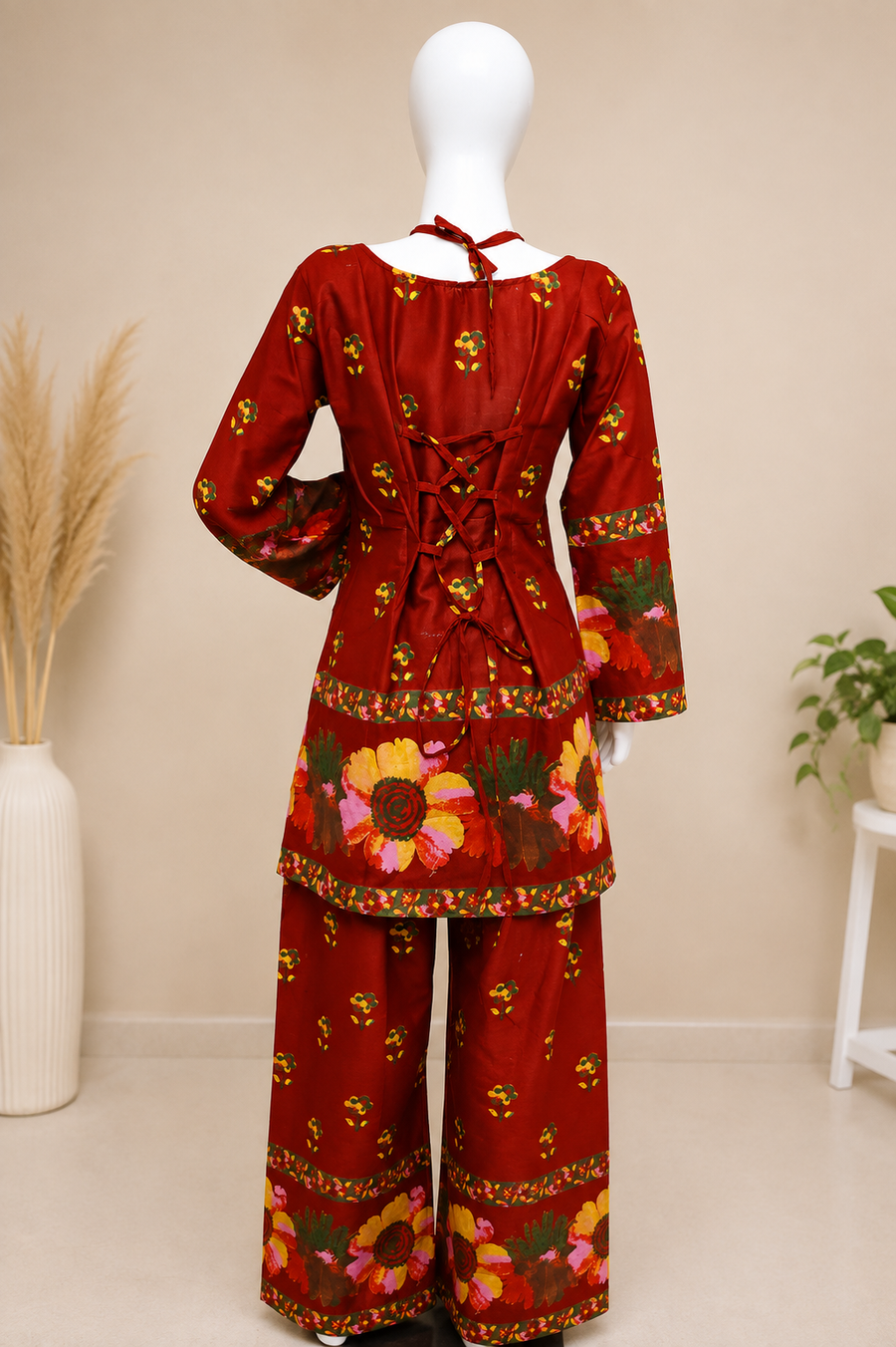 Vastraanii Floral Printed Women’s Co-Ord Set – Red